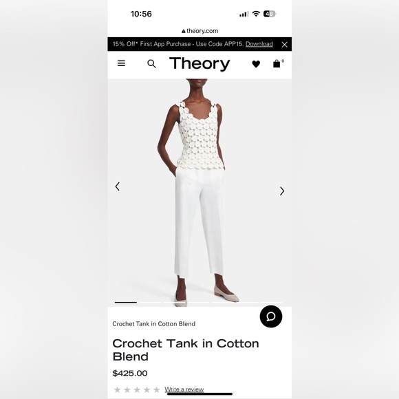 Theory crochet tank top. Gorgeous!! - Picture 11 of 11